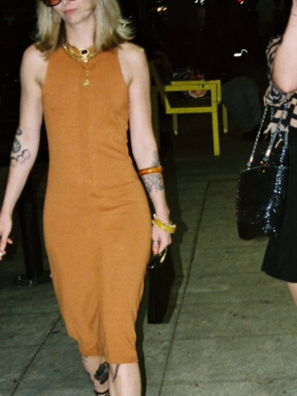 Forever 21 Ribbed Sleeveless Midi Dress in Rust Orange
